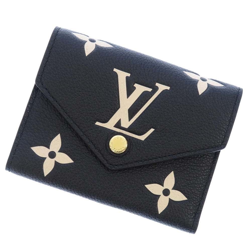 Louis Vuitton Monogram Empreinte Victorine Wallet Black Beige